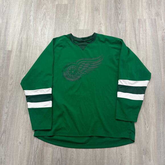 NHL Detroit Red Wings Jersey Men's Extra Large XL Green Jersey Pullover Hockey - Picture 1 of 8